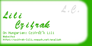 lili czifrak business card